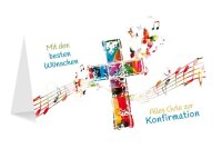 LUMA Konfirmationskarte Kreuz mit Noten LU1714 DIN B6, 1 St.