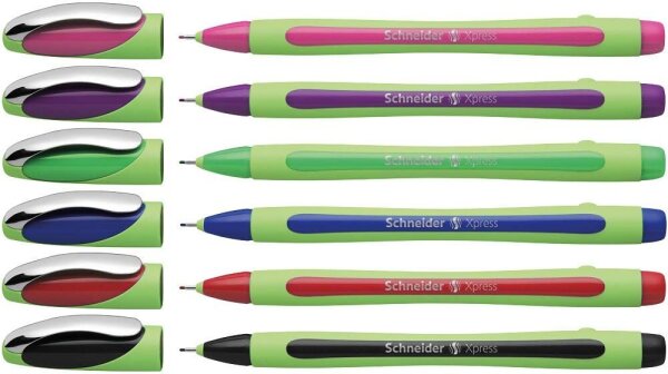 Schneider Xpress Fineliner farbsortiert 0,8 mm, 6 St.