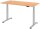 HAMMERBACHER XDSM16 elektrisch höhenverstellbarer Schreibtisch buche rechteckig, T-Fuß-Gestell silber 160,0 x 80,0 cm