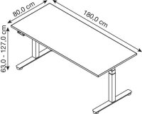 HAMMERBACHER XDSM19 elektrisch höhenverstellbarer...