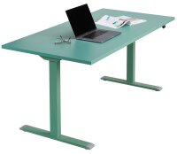 Topstar E-Table elektrisch höhenverstellbarer Schreibtisch mintgrün rechteckig, T-Fuß-Gestell grün 160,0 x 80,0 cm