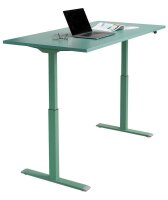 Topstar E-Table elektrisch höhenverstellbarer Schreibtisch mintgrün rechteckig, T-Fuß-Gestell grün 160,0 x 80,0 cm