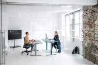 Topstar E-Table elektrisch höhenverstellbarer Schreibtisch grau rechteckig, T-Fuß-Gestell grau 160,0 x 80,0 cm