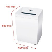 HSM Pure 740 Aktenvernichter mit Partikelschnitt P-4, 4,5 x 30 mm, bis 22 Blatt, weiß