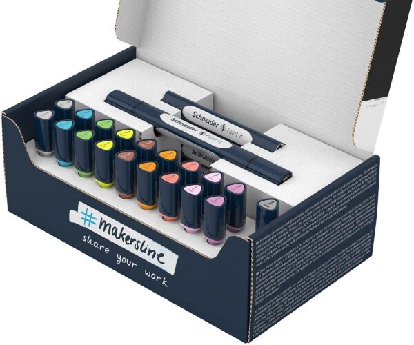 Schneider Paint-It 040 27 Teile Brush-Pens farbsortiert, 1 Set