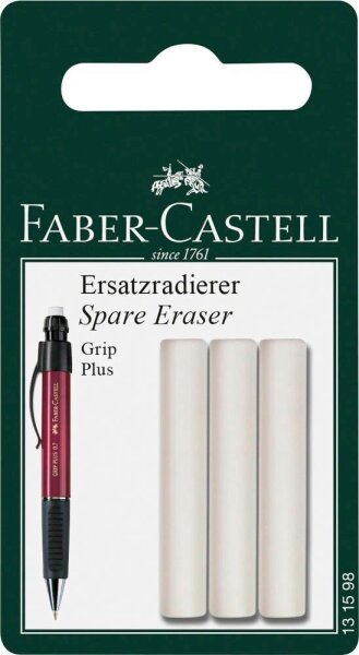 FABER-CASTELL Radiergummis für Bleistifte weiß, 3 St.