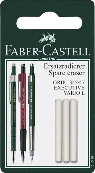 FABER-CASTELL Radiergummis für Bleistifte weiß, 3 St.