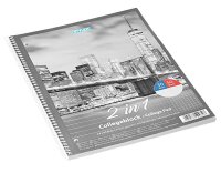 TOPPOINT Collegeblock 2 in 1 liniert und kariert DIN A4...