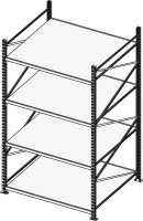 Manorga Schwerlast-Weitspannregal EPSIVOL ARZ2515104DAOM014 lichtgrau, graphitgrau 150,0 x 100,0 x 250,0 cm
