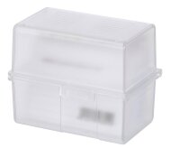 HAN A8 Karteikasten DIN A8 für 200 Karteikarten transparent mit Deckel