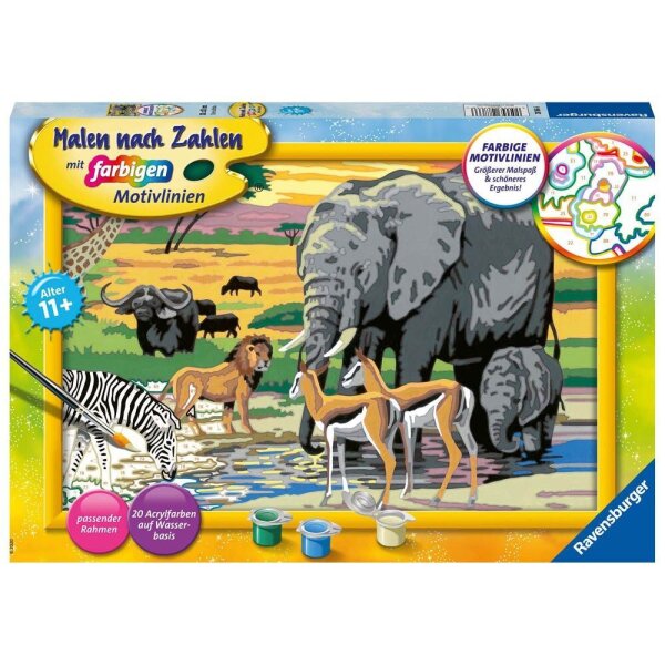 Ravensburger Malen-nach-Zahlen Tiere in Afrika mehrfarbig  ( 28766 )