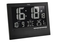 TFA® digitale Funkwanduhr 60.4508 schwarz Kunststoff...