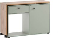 MÖBELPARTNER Tiny Working Schreibtisch pastellgrün, eiche rechteckig, Wangen-Gestell grün 104,6 x 39,0 cm