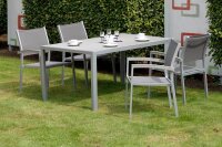 Garden Pleasure Sitzgruppe GRACE grau, hellgrau Kunststoff, Metall, 5-teilig