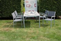 Garden Pleasure Sitzgruppe GRACE grau, hellgrau Kunststoff, Metall, 5-teilig