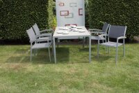 Garden Pleasure Gartenstühle mit Armlehnen Grace grau, Metall, 2 St.