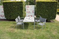 Garden Pleasure Gartenstühle mit Armlehnen Grace grau, Metall, 2 St.