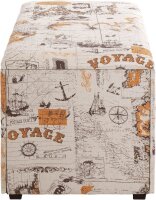 HAKU Möbel Sitztruhe 25975 Motiv Weltkarte Holz 65,0 cm