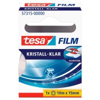 AKTION: tesa Klebefilmabroller Mini-Abroller rot/blau + GRATIS 2 Rollen tesafilm Kristall-Klar, 10,0 m x 15,0 mm (LxB)