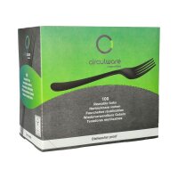 circulware RESBONSIBLES Mehrweg-Gabeln, Kunststoff schwarz, 100 St.