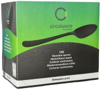 circulware RESBONSIBLES Mehrweg-Löffel, Kunststoff schwarz, 100 St.