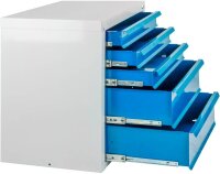 ADB MAMMUT Schubladenschrank lichtgrau, lichtblau 5 Schubladen 70,0 x 43,5 x 60,0 cm, 1 St.