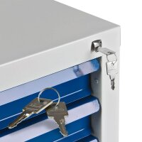 ADB MAMMUT Schubladenschrank lichtgrau, lichtblau 7 Schubladen 70,0 x 43,5 x 90,0 cm, 1 St.