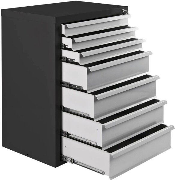 ADB MAMMUT Schubladenschrank lichtgrau, anthrazit 7 Schubladen 70,0 x 43,5 x 90,0 cm, 1 St.
