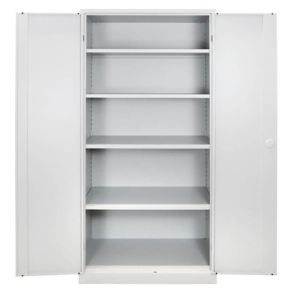 ADB Stahlschrank 40750 lichtgrau 4 Fachböden 92,0 x 50,0 x 195,0 cm, aufgebaut, 1 St.