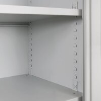 ADB Stahlschrank 40750 lichtgrau 4 Fachböden 92,0 x 50,0 x 195,0 cm, aufgebaut, 1 St.