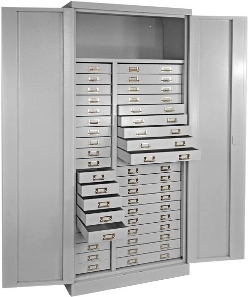 ADB Schubladenschrank lichtgrau 80,0 x 41,0 x 179,0 cm, 1 St.