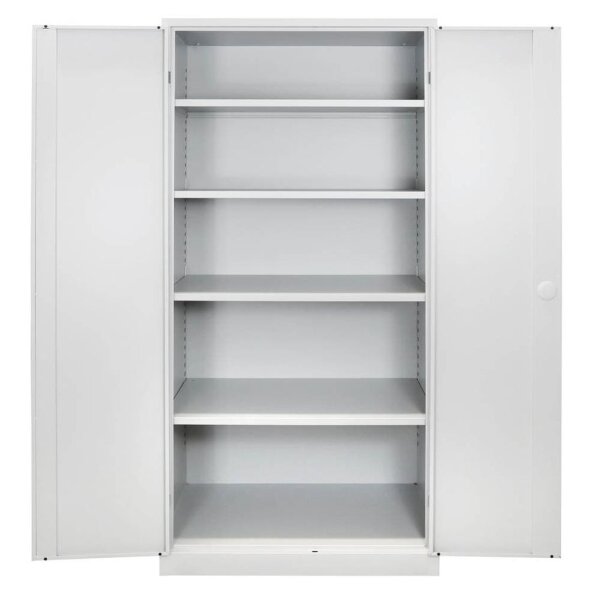 ADB Stahlschrank 40752 lichtgrau 4 Fachböden 92,0 x 60,0 x 195,0 cm, aufgebaut, 1 St.