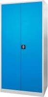 ADB Stahlschrank 40751 lichtgrau, lichtblau 4 Fachböden 92,0 x 50,0 x 195,0 cm, aufgebaut, 1 St.
