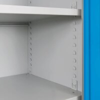 ADB Stahlschrank 40751 lichtgrau, lichtblau 4 Fachböden 92,0 x 50,0 x 195,0 cm, aufgebaut, 1 St.