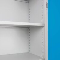 ADB Stahlschrank 40955 lichtgrau, lichtblau 4 Fachböden 92,0 x 42,0 x 195,0 cm, aufgebaut, 1 St.