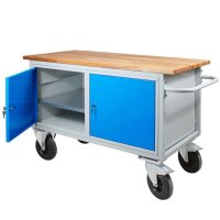 ADB Werkbank lichtgrau, lichtblau 130,0 x 60,0 x 82,7 cm