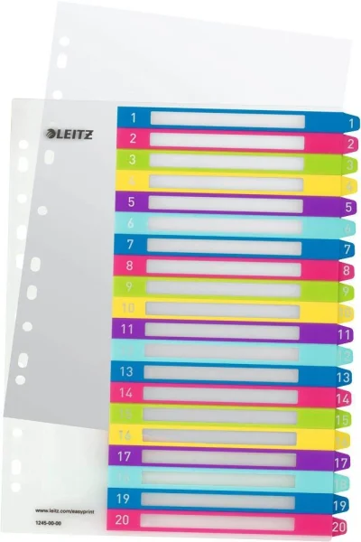 LEITZ Ordnerregister WOW DIN A4 Vollformat,...