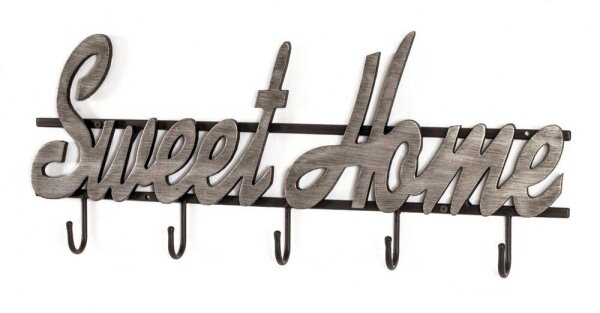 HAKU Möbel Wandgarderobe 17719 silber Metall 5 Haken 60,0 x 24,0 cm, 1 St.