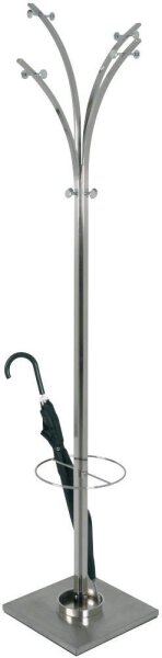 HAKU Möbel Kleiderständer 89776 silber Metall 10 Haken 45,0 x 187,0 cm, 1 St.