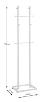 HAKU Möbel Kleiderständer 88381 weiß Metall 8 Haken 45,0 x 175,0 cm, 1 St.