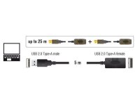 DeLOCK USB 2.0 A Kabel Verlängerung 5,0 m schwarz, 1 St.