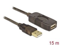 DeLOCK USB 2.0 A Kabel Verlängerung 15,0 m schwarz,...