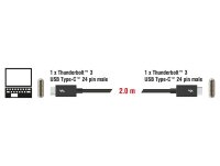 DeLOCK Thunderbolt 3 USB-C-Stecker Kabel 3A 2,0 m schwarz, 1 St.