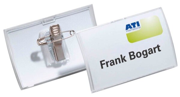 DURABLE Click Fold Namensschilder mit Kombiklemme 7,5 x 4,0 cm, 25 St.