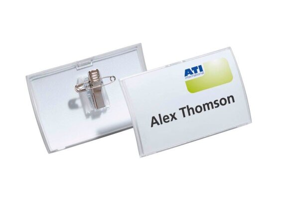 DURABLE Click Fold Namensschilder mit Kombiklemme 9,0 x 5,4 cm, 25 St.