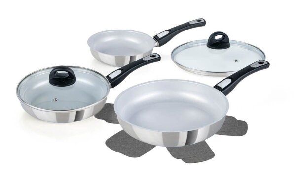 Genius Pfannen-Set Cerafit Steel silber 7-tlg., 1 Set