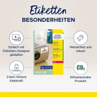 AVERY Zweckform Folien-Kraftklebe-Etiketten L6140-20 weiß 45,7 x 25,4 mm, 20 Blatt