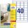 AVERY Zweckform Folien-Kraftklebe-Etiketten L6140-20 weiß 45,7 x 25,4 mm, 20 Blatt
