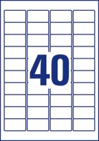 AVERY Zweckform abziehsichere Folienetiketten L6145-20 weiß 45,7 x 25,4 mm, 20 Blatt