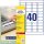 AVERY Zweckform abziehsichere Folienetiketten L6145-20 weiß 45,7 x 25,4 mm, 20 Blatt